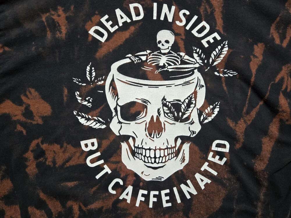 One Last Round Dead Inside But Caffeinated Tie Dye T-Shirt